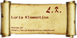 Luria Klementina névjegykártya